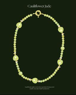 Handmade Cauliflower Jade Necklace and Anklet