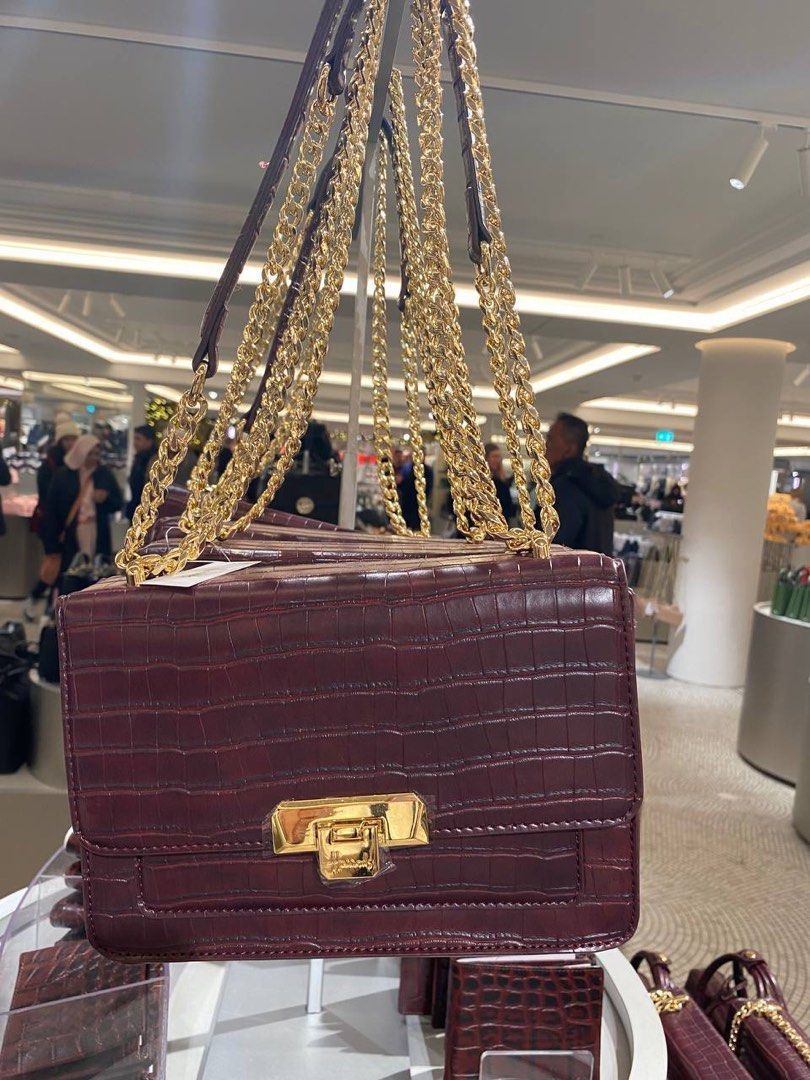 Harrods Battersea Brown Grab Bag Luxury Bags Wallets on Carousell