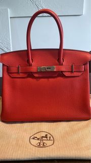 🌟Hermes birkin 30 rouge deep red Ardennes leather phw, Luxury, Bags &  Wallets on Carousell