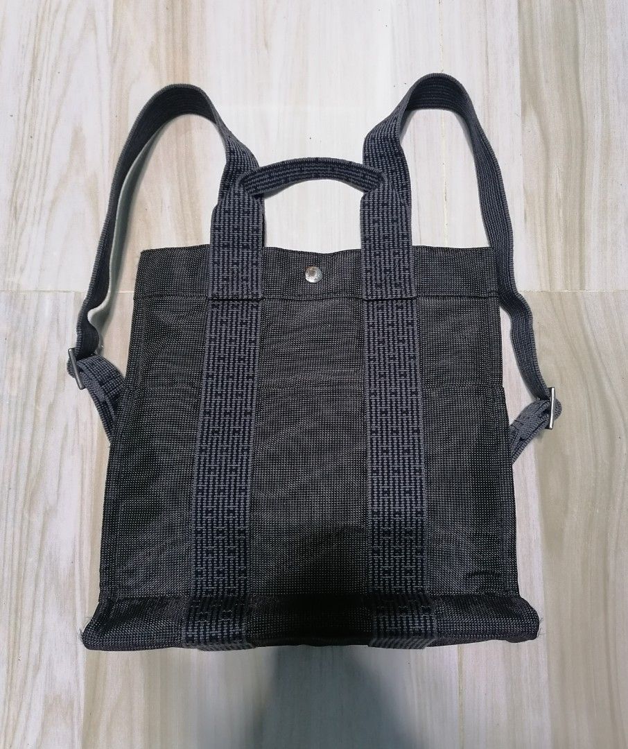 Hermes canvas herline backpack grey Luxury Bags Wallets on Carousell