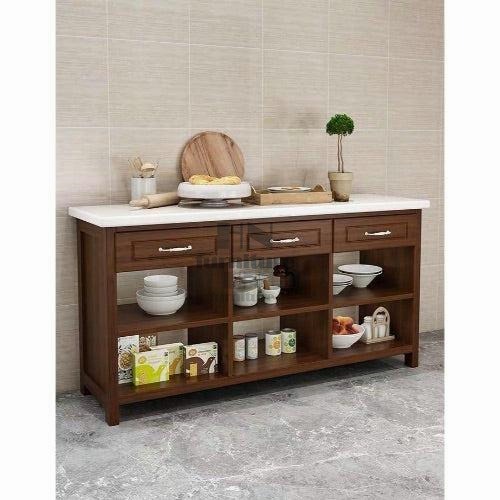 hn0577 Solid Wood Kitchen Island Sideboard Buffet, Furniture & Home