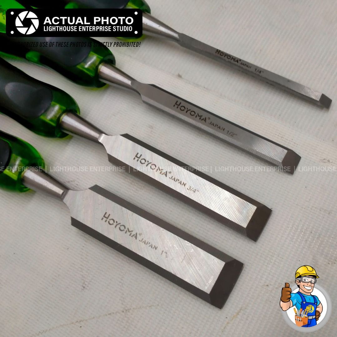 Woodworking Chisel Set 4PC & Hand Planer | CRV Steel Blades 1/4" To 1" | No. 4 Adjustable Plane