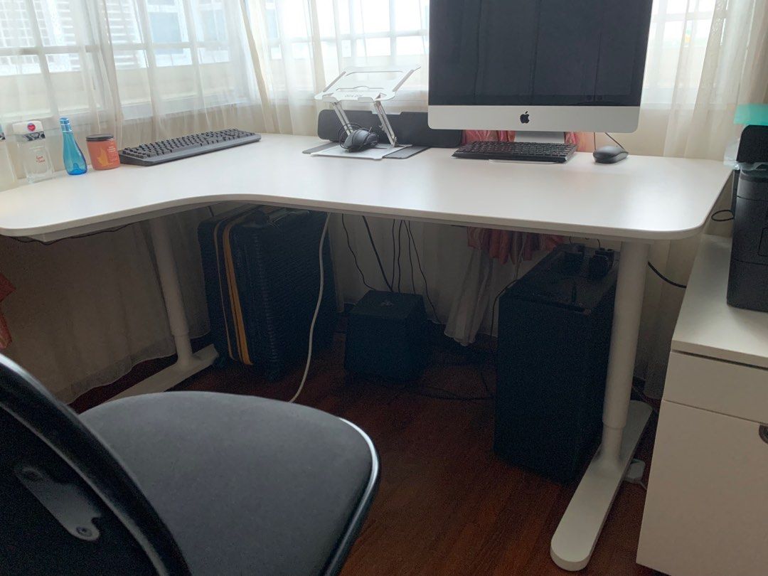 IKEA Bekant corner desk in white., Furniture & Home Living, Furniture