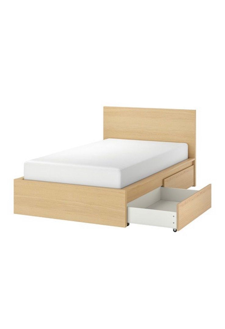 Ikea Malm Bed frame with Matress Super Single Size, Furniture & Home