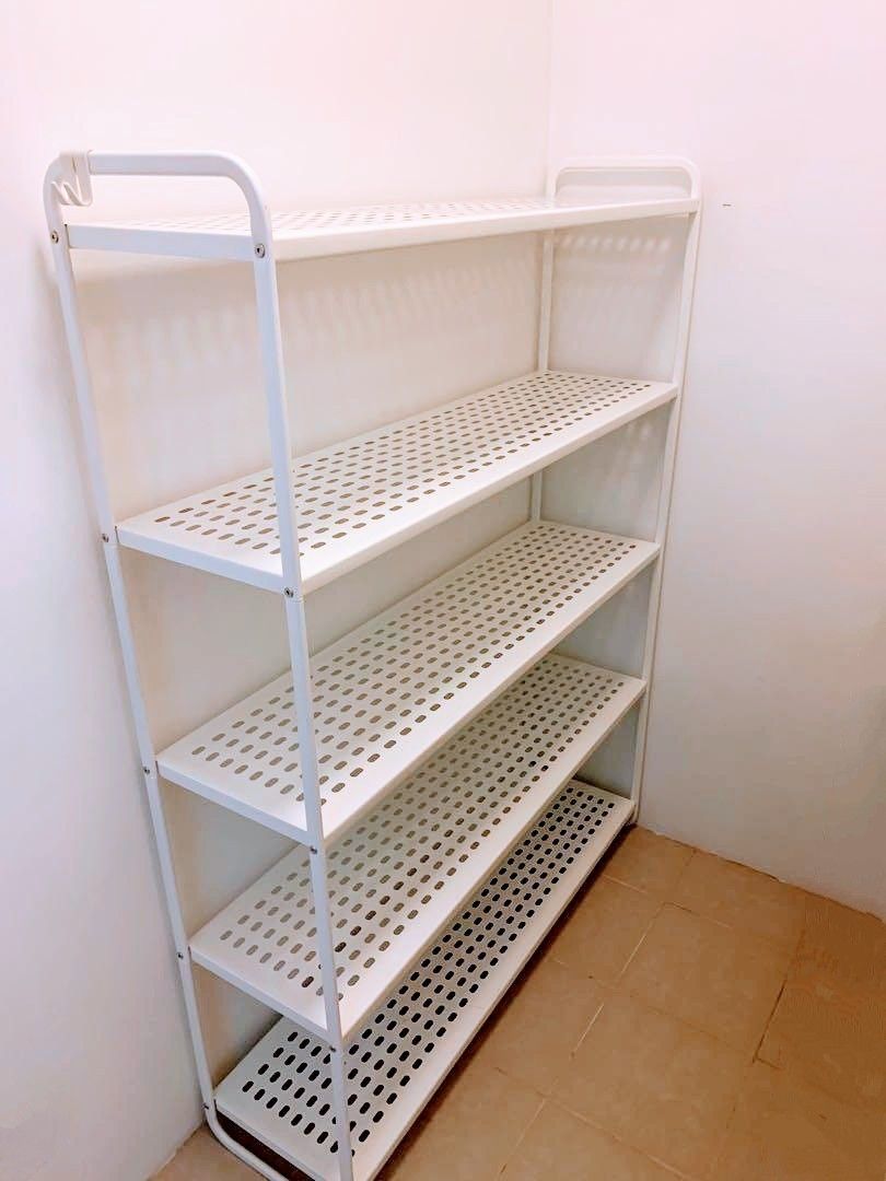 IKEA MULIG Shelving unit, White metal Shelf, Bomb shelter rack