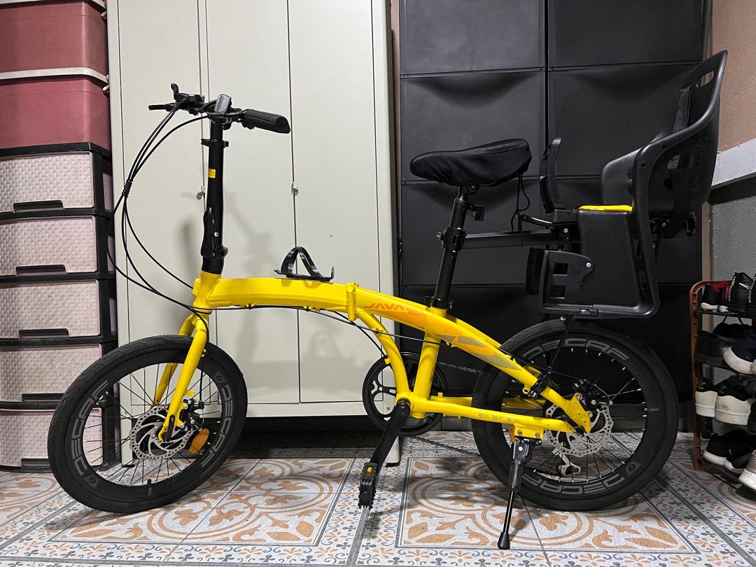 Yellow online folding bike