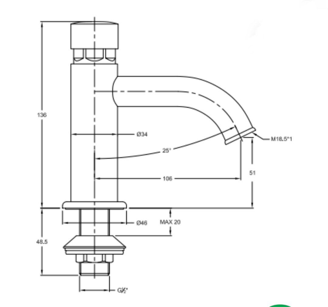 johnson suisse selfclosing tap WBFA301624CP Faucet Sink Tap, Furniture