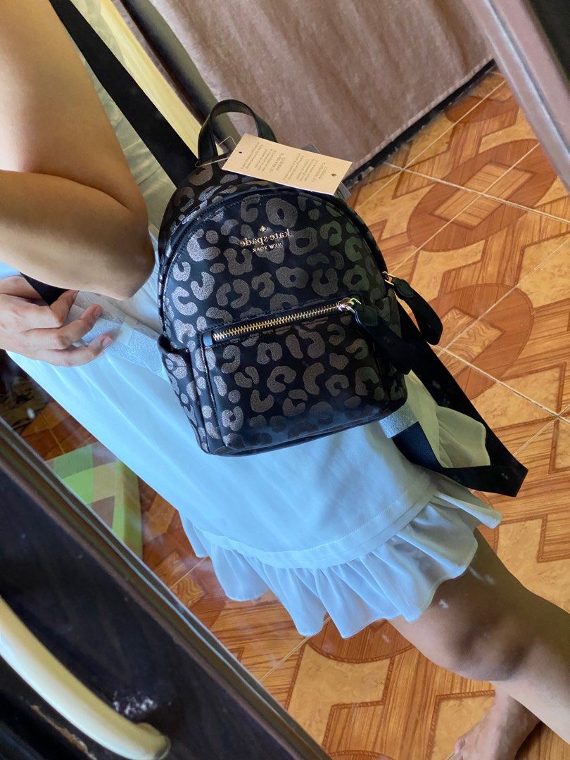 Kate Spade Brandnew Mini Small Backpack The little better Chelsea type cute  bag black leopard original bag, Luxury, Bags & Wallets on Carousell