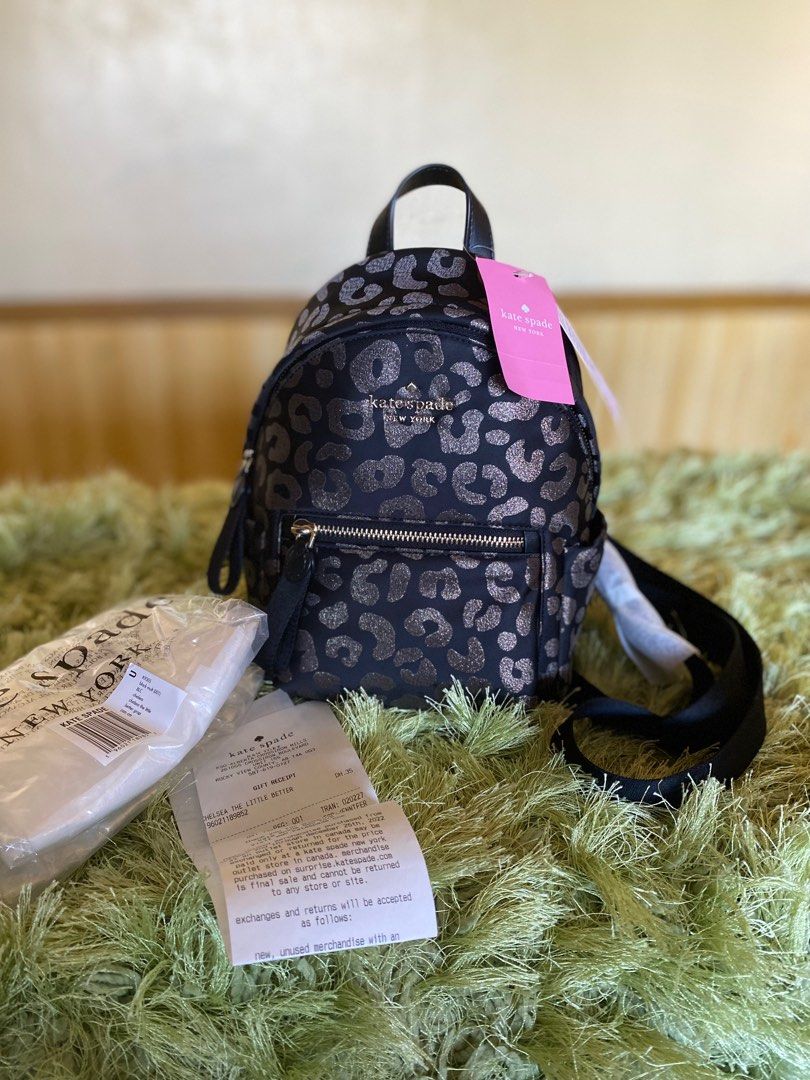 Kate Spade Brandnew Mini Small Backpack The little better Chelsea type cute  bag black leopard original bag, Luxury, Bags & Wallets on Carousell