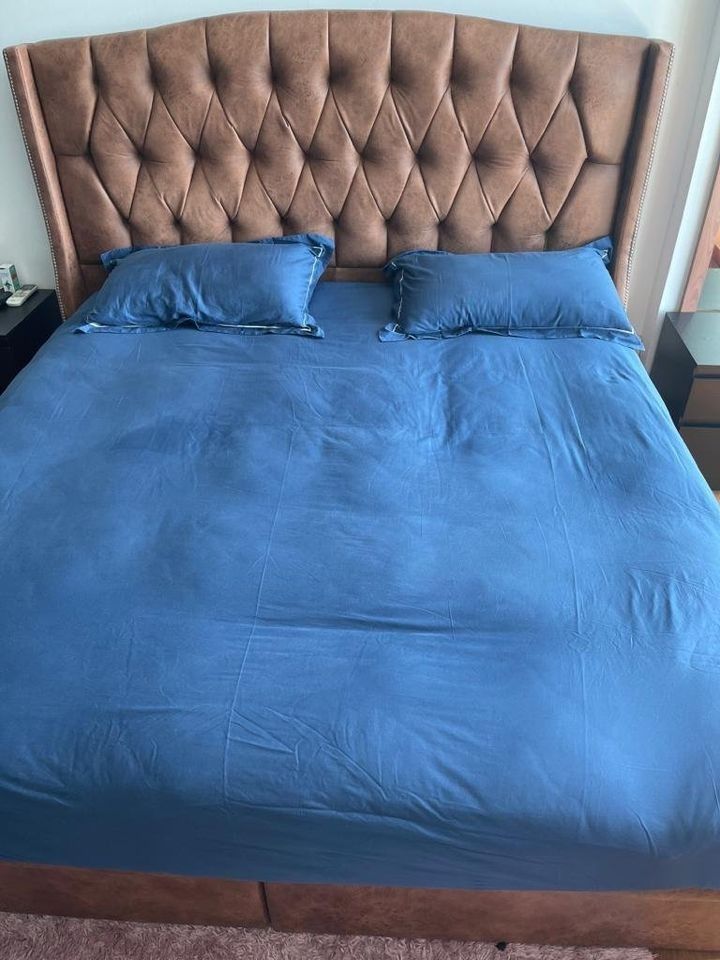 King storage bed, Furniture & Home Living, Furniture, Bed Frames