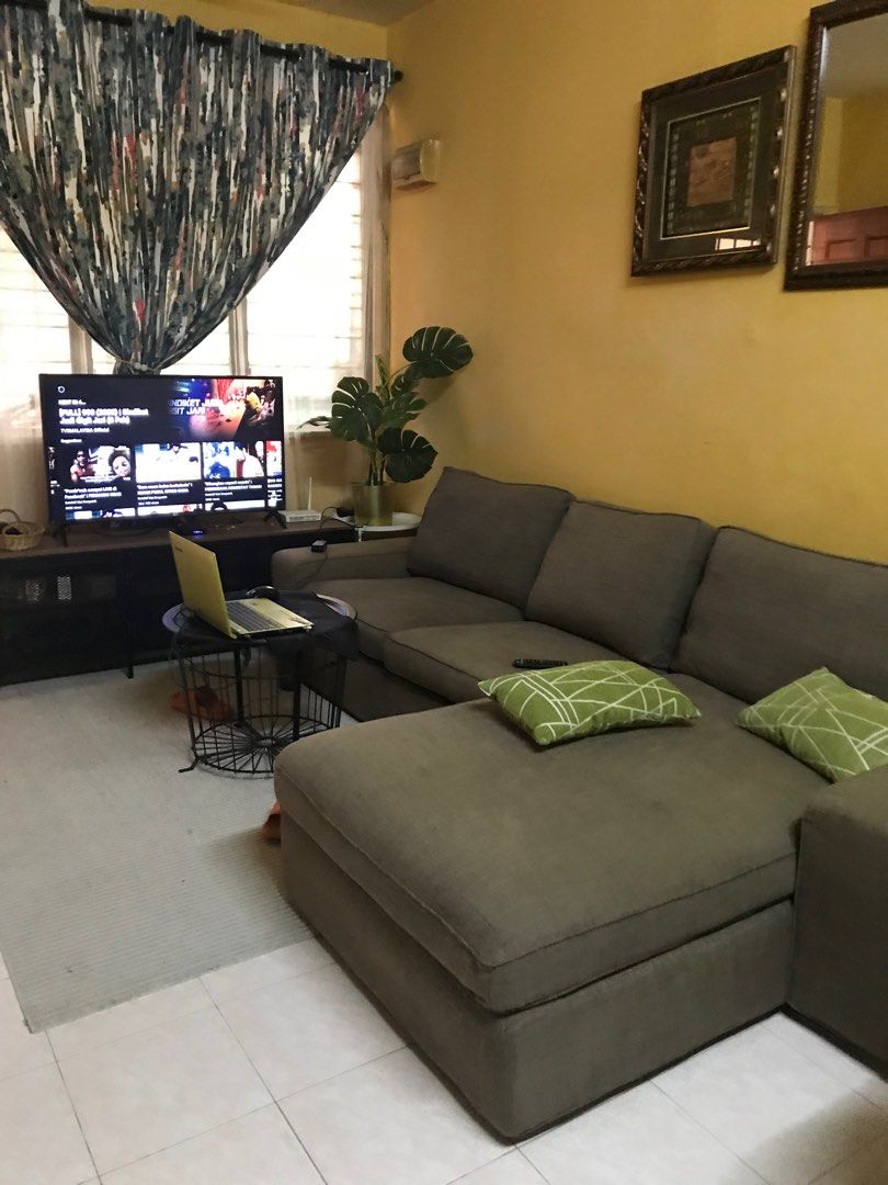 L SHAPE IKEA SOFA, Furniture & Home Living, Furniture, Sofas on Carousell