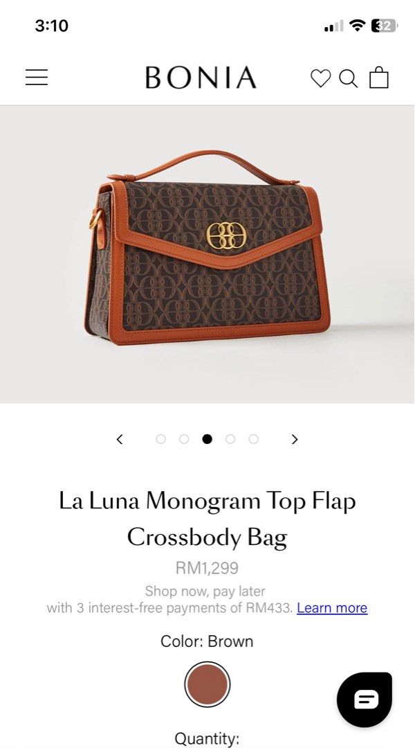 Bonia La Luna Monogram Top Flap Crossbody Bag 86566-009-05