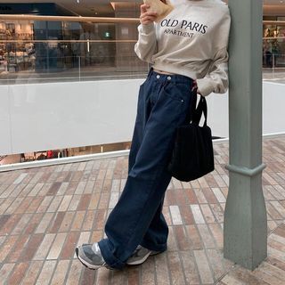 Linenne autumn dyeing button pants