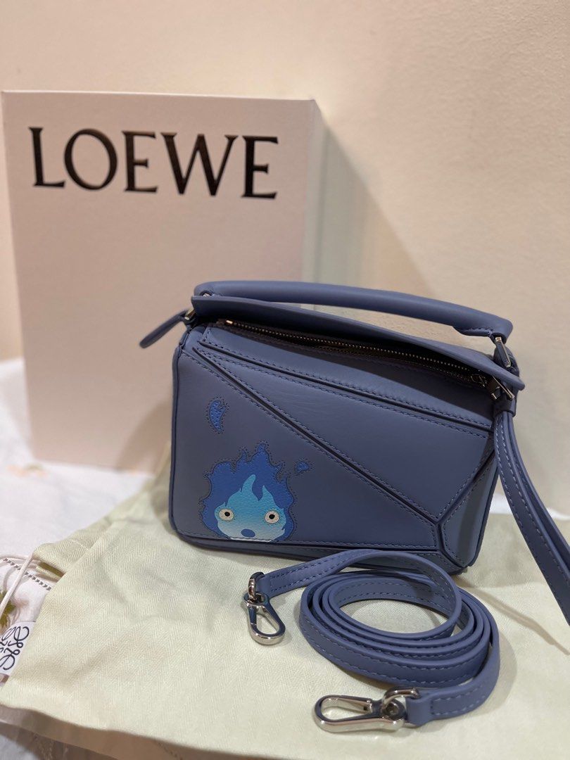 LOEWE Calfskin Small Puzzle Bag Lagoon Blue Blueberry 899871