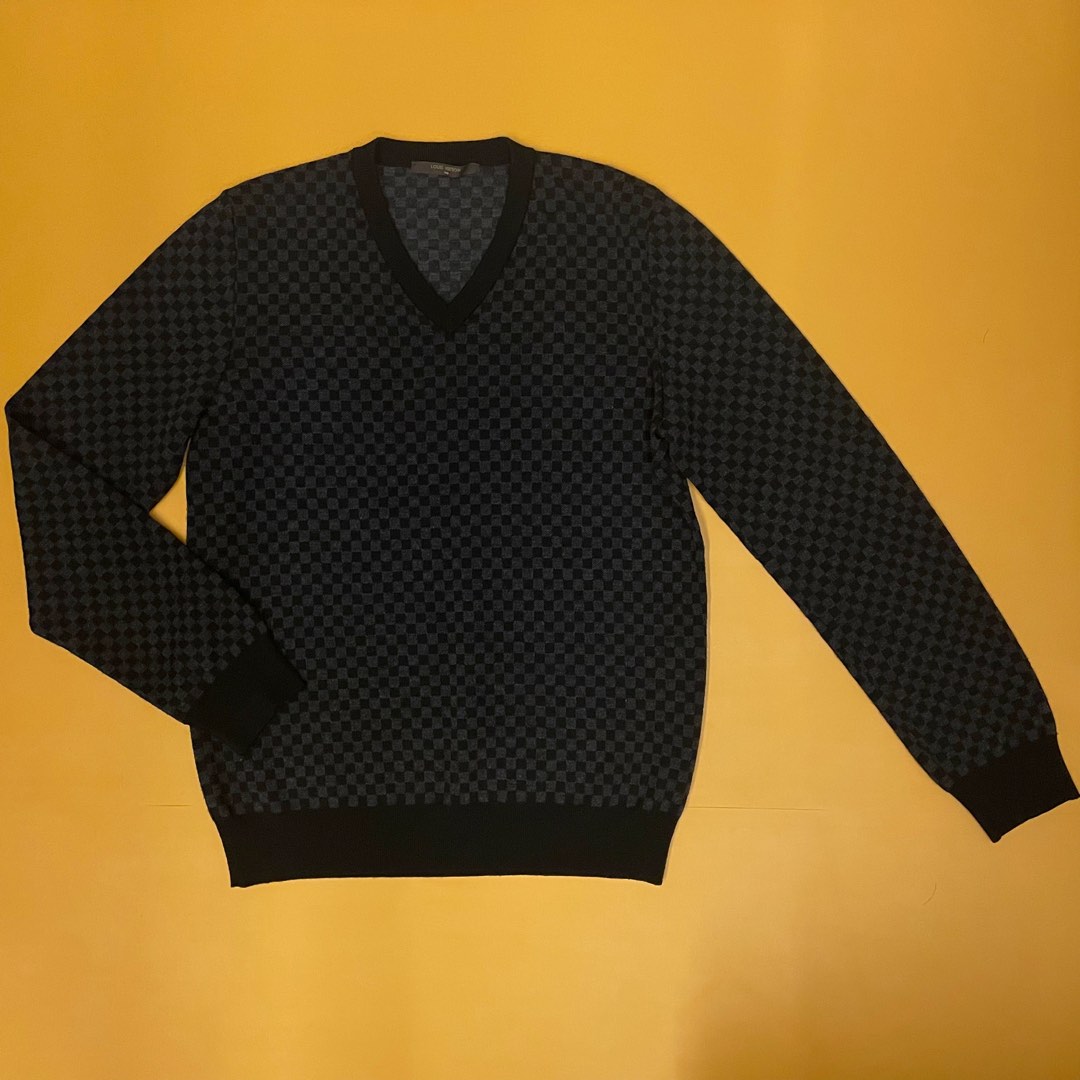LOUIS VUITTON neck sweater knitwear wool Gray Used Women size XS LV