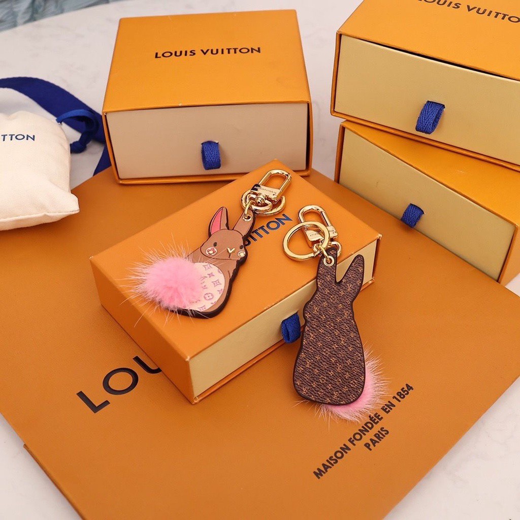 LV bunny keychain Gold 24k with certificate, Luxury, Accessories