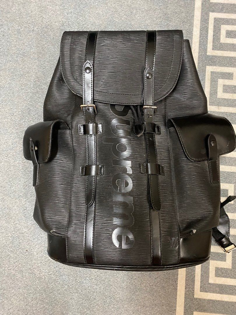 Leather weekend bag Louis Vuitton x Supreme Black in Leather  30036156