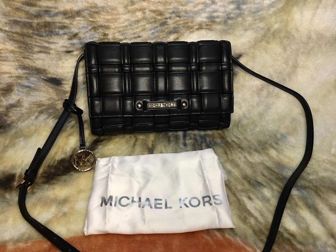Michael Kors Authentic Ivy Woven Clutch Crossbody, Luxury, Bags & Wallets  on Carousell