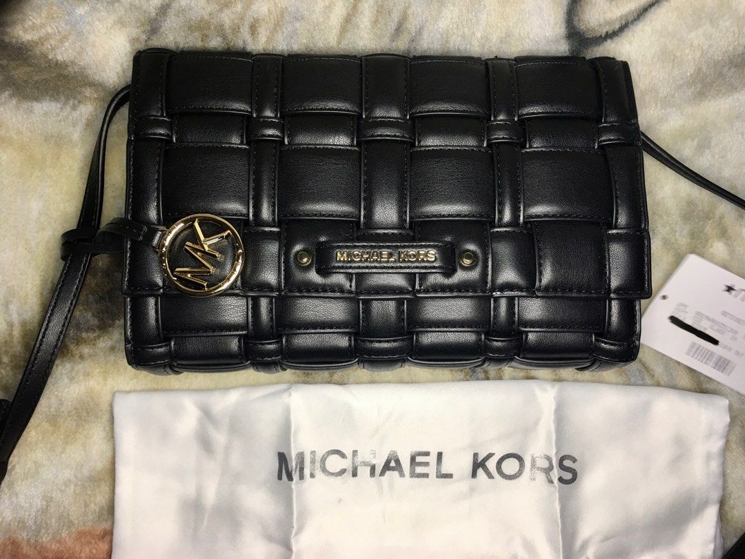 Michael Kors Authentic Ivy Woven Clutch Crossbody, Luxury, Bags & Wallets  on Carousell