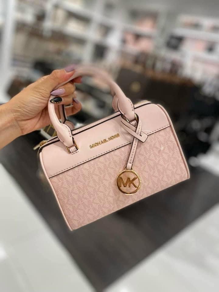 michael kors xs duffle crossbody in signature dark powder blush, Women