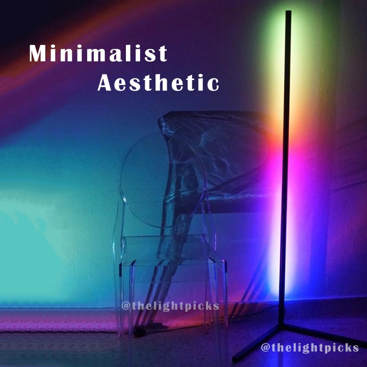 Minimalist Standing Corner Lamp (RGB Ambient Light), Furniture & Home