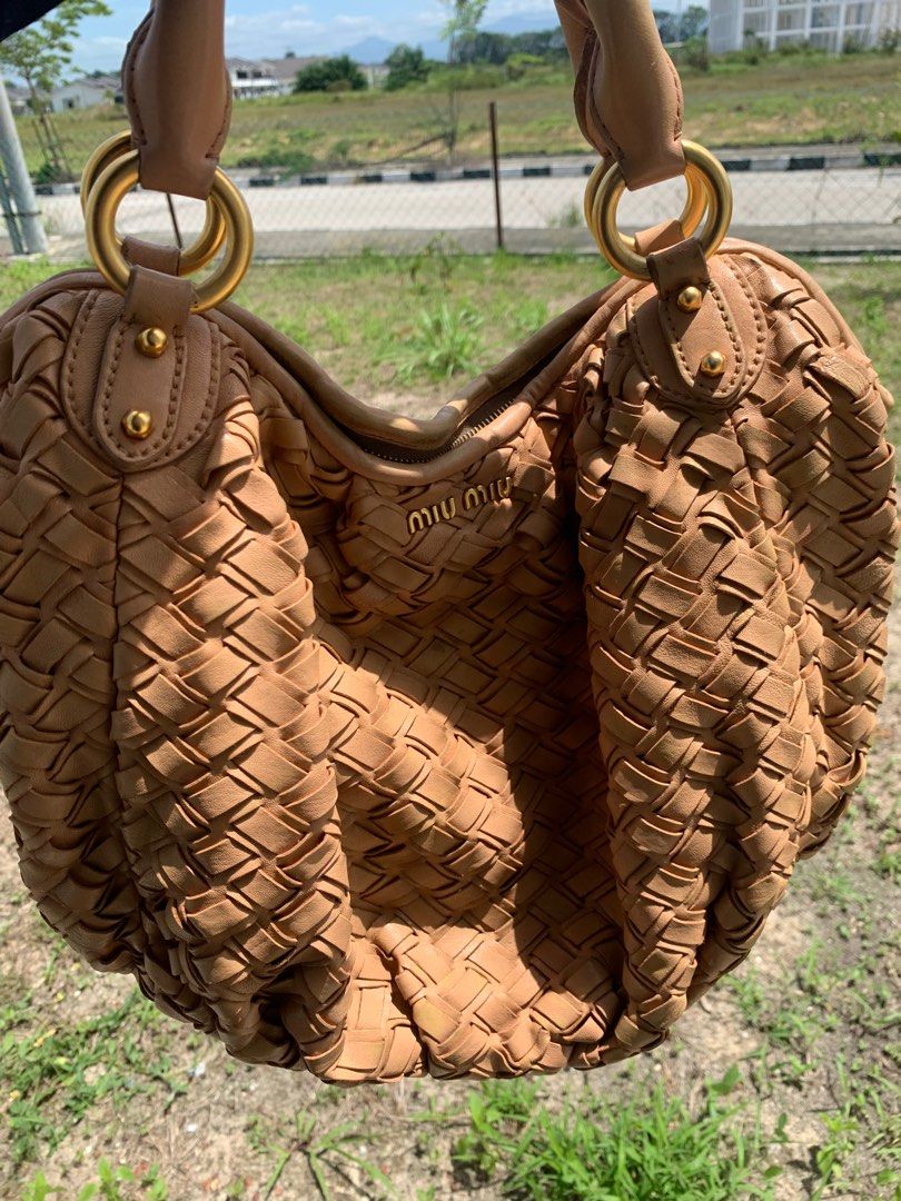 Miu miu woven hot sale bag