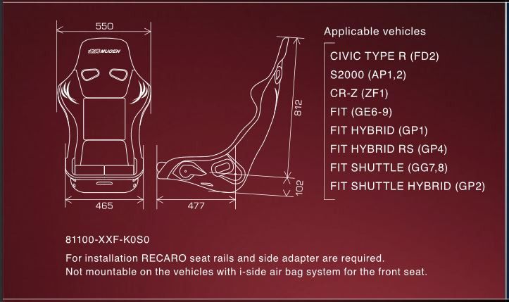 Mugen MS-Z Semi Bucket Seat