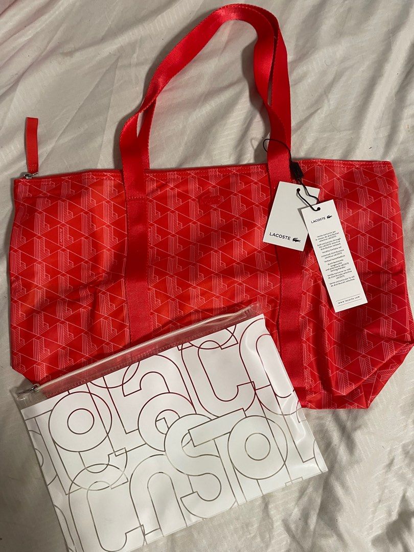 New and Authentic lacoste heritage medium foldable Tote bag, Luxury