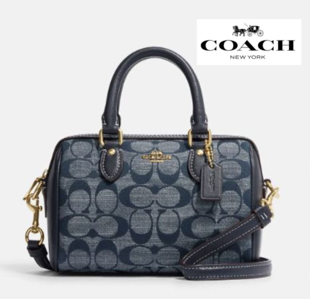 New Coach Original Blue Signature Collection Mini Rowan Crossbody In  Signature Canvas Crossbody Top Handle Bag For Women Come with Complete set  Suitable For Gift, Luxury, Bags & Wallets on Carousell