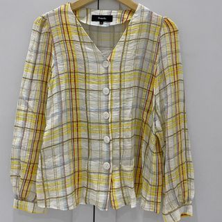 [NEW] POMELO plaid shirt // kemeja motif kuning Pomelo