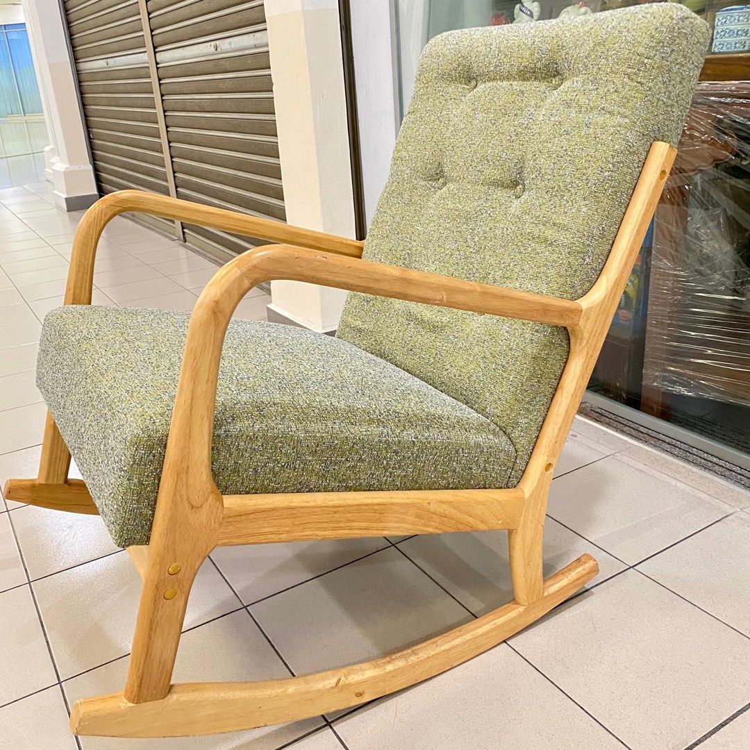 Newly Reupholstered Grandfather Rocking Chair Furniture Home