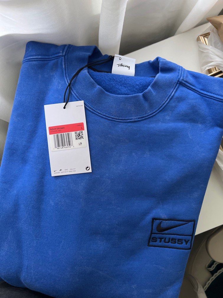 Nike x Stussy Acid-Washed Fleece Crewneck Sweatshirt