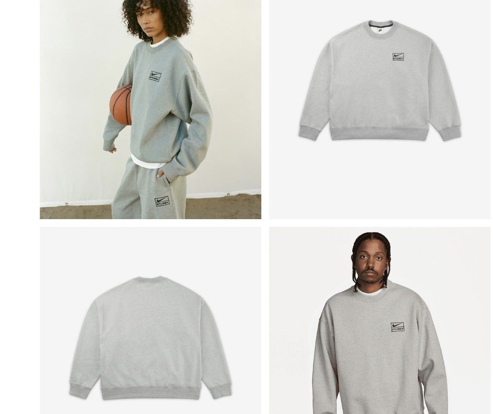 Nike x Stussy Sweatshirt Grey, Men's Fashion, Tops u0026 Sets, Hoodies on  Carousell