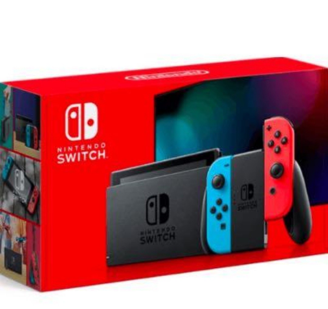 Nintendo 任天堂Switch 電池持續時間加長版遊戲主機紅藍色HAD-S-KABAA