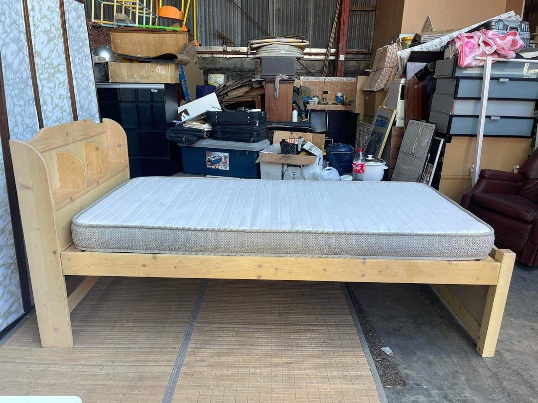 Nitori bedframe w/mattress, Furniture & Home Living, Furniture, Bed