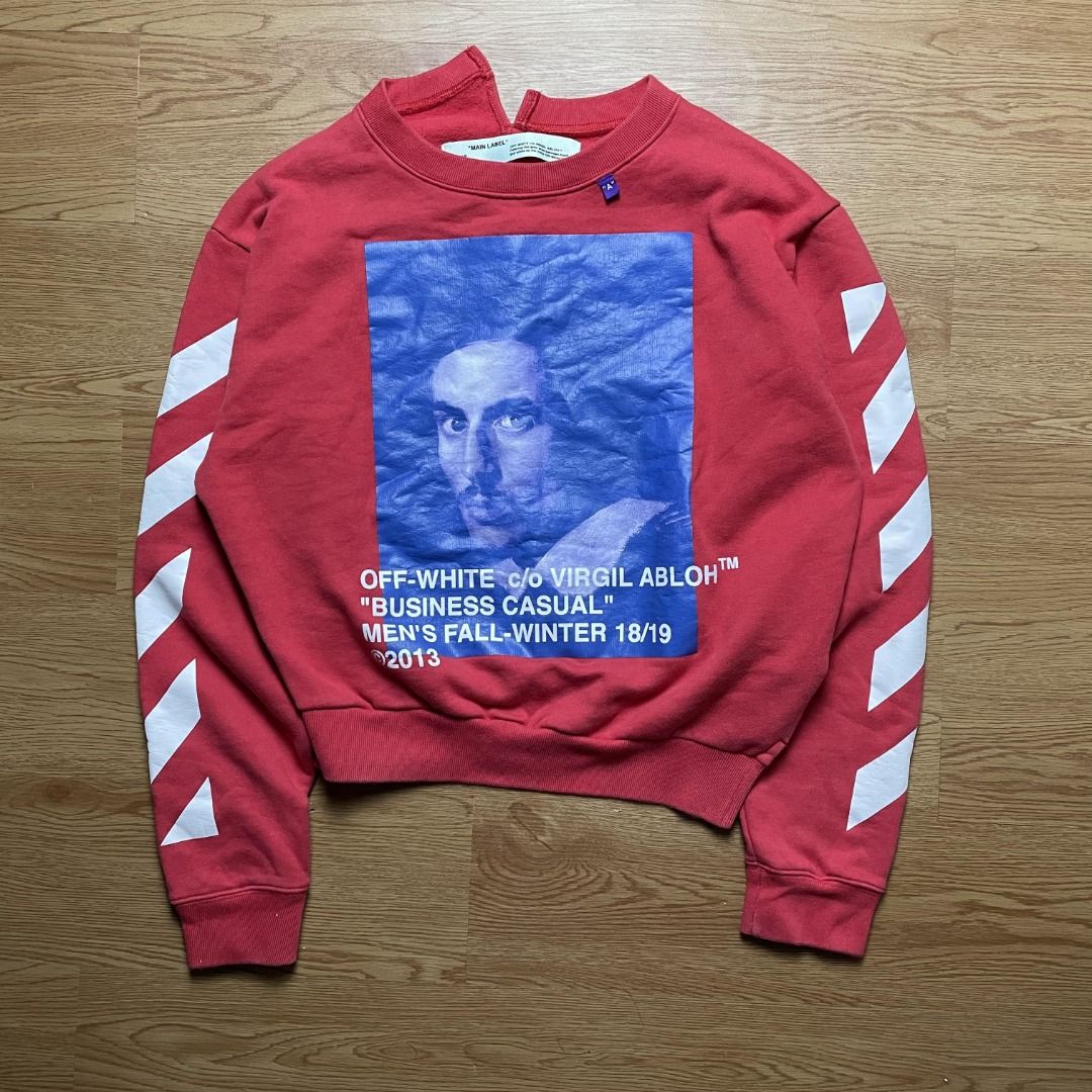 OFF WHITE DIAGONAL BERNINI SPLICED CREWNECK Men s Fashion Activewear on Carousell