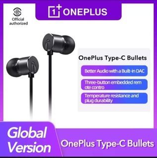 Original OnePlus Type-C Bullets Earphones OnePlus Bullets 2T In-Ear Headset With Remote Mic