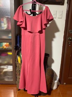 Pink Off Shoulder Gown