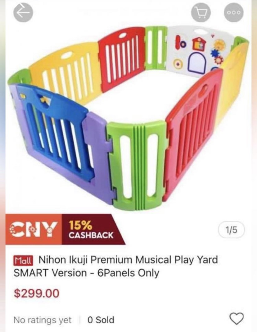 Quality Play Yard Fence Pen Nihon Ikuji Premium 6 panels, Babies & Kids