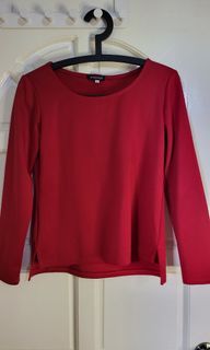 Red blouse long sleeves
