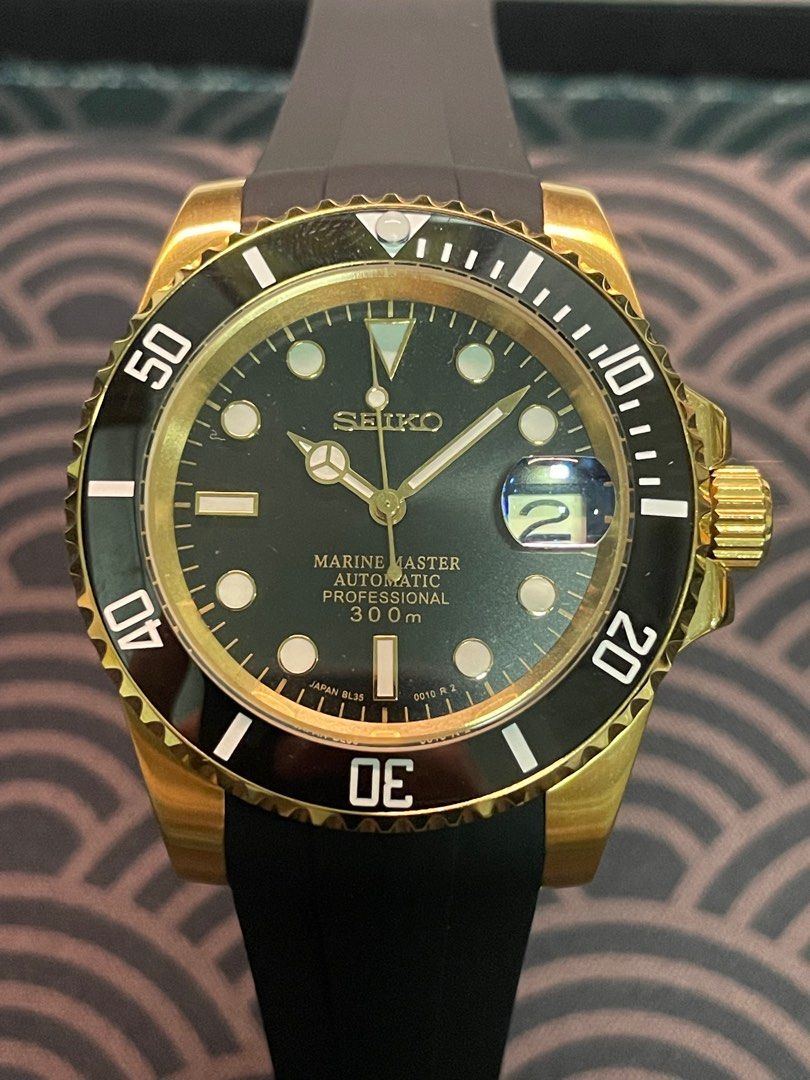 Seiko submariner sale gold