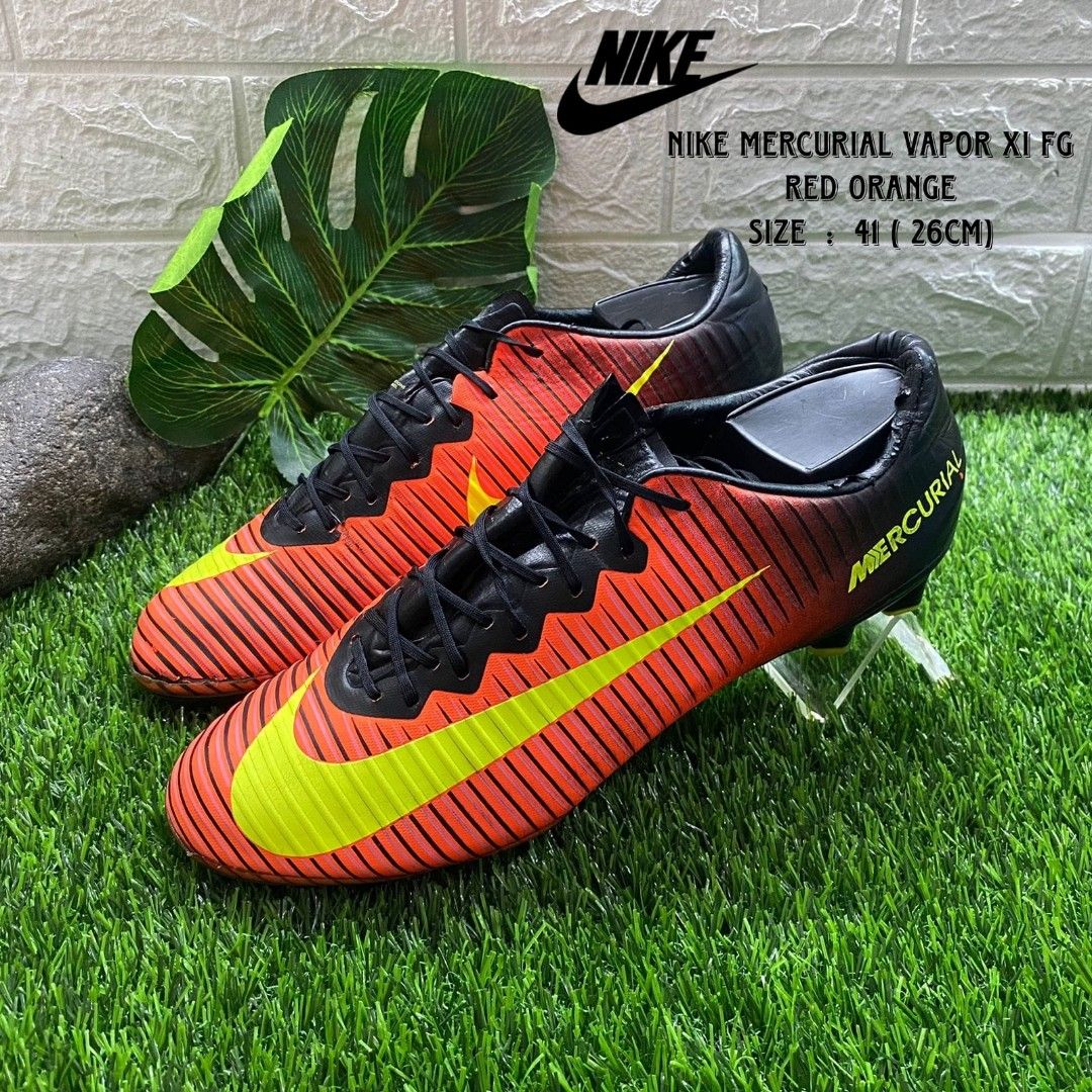 Sepatu Bola Nike Mercurial Vapor XI FG Red Orange Size 41 26cm