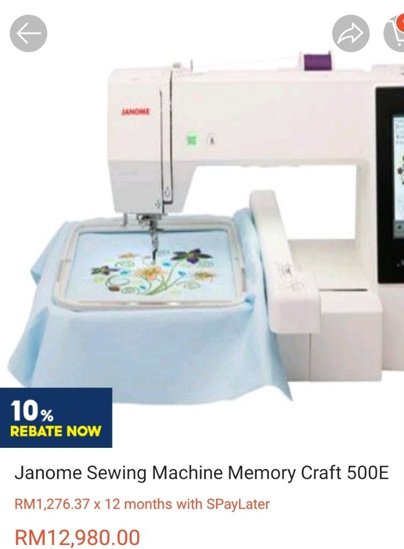 SEWING MACHINE Janome Sewing Machine Memory Craft 500E, TV & Home