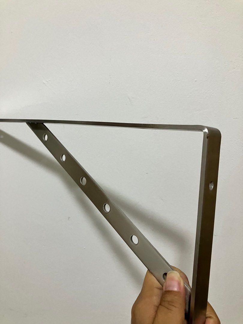 Stainless Steel L bracket shelf heavy duty, Furniture & Home Living