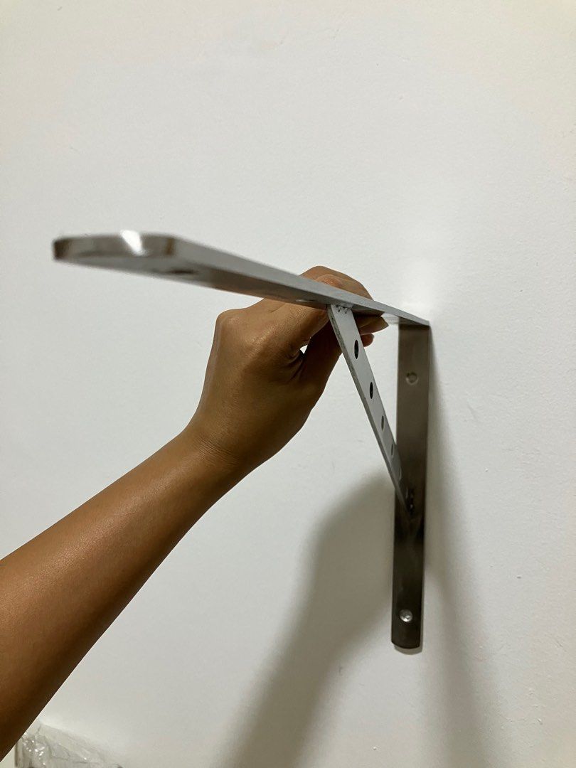 Stainless Steel L bracket shelf heavy duty, Furniture & Home Living