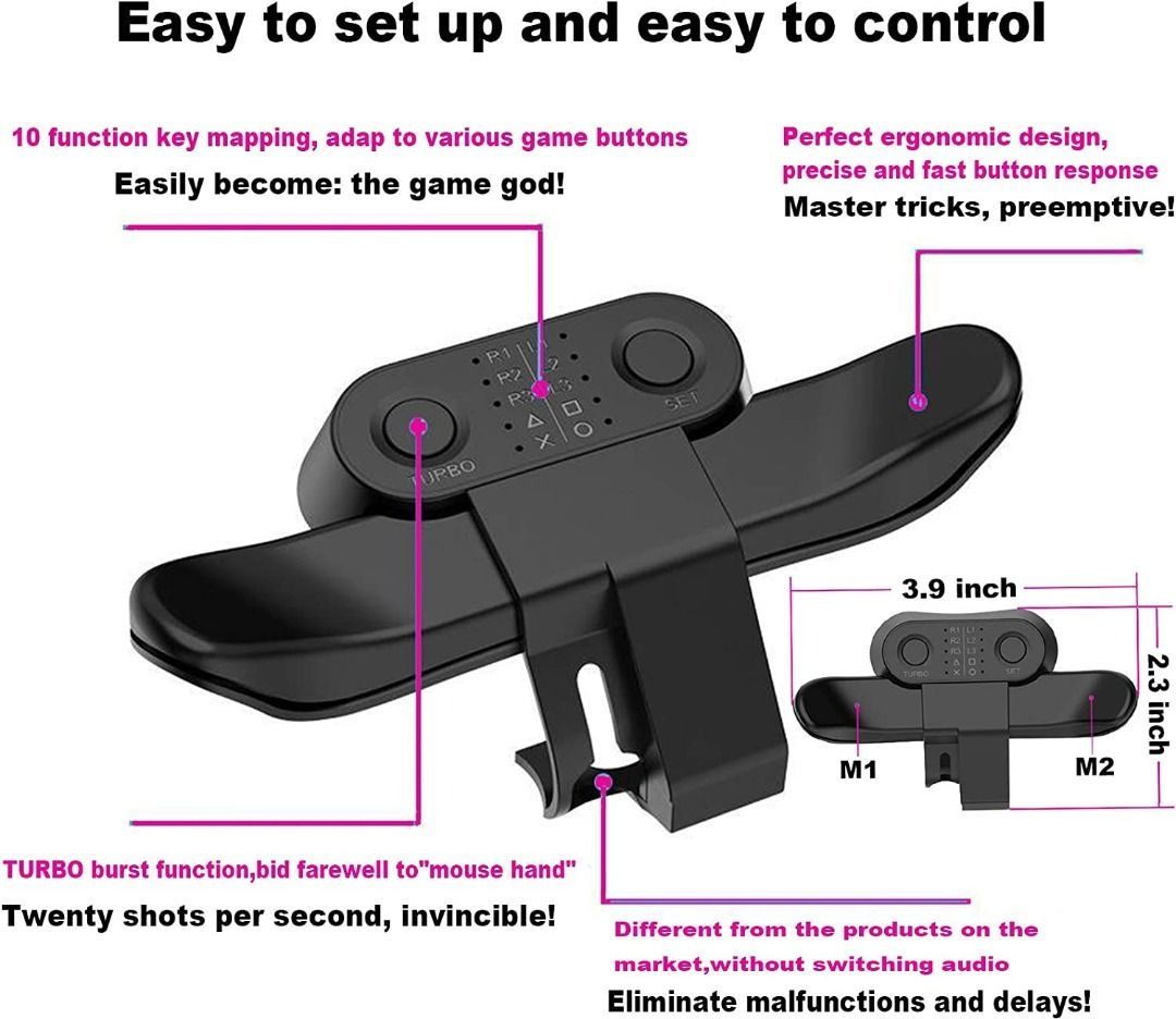 informal calidad Enjuiciar Strike pack ps4, Ps4 back button attachment for ps4 controller, ps4 strike  pack Back Button Attachment/Turbo Function FPS/Customization Mapping Buttons/Audio  Jack, Controller Paddles For PS4, Video Gaming, Gaming Accessories,  Controllers on Carousell