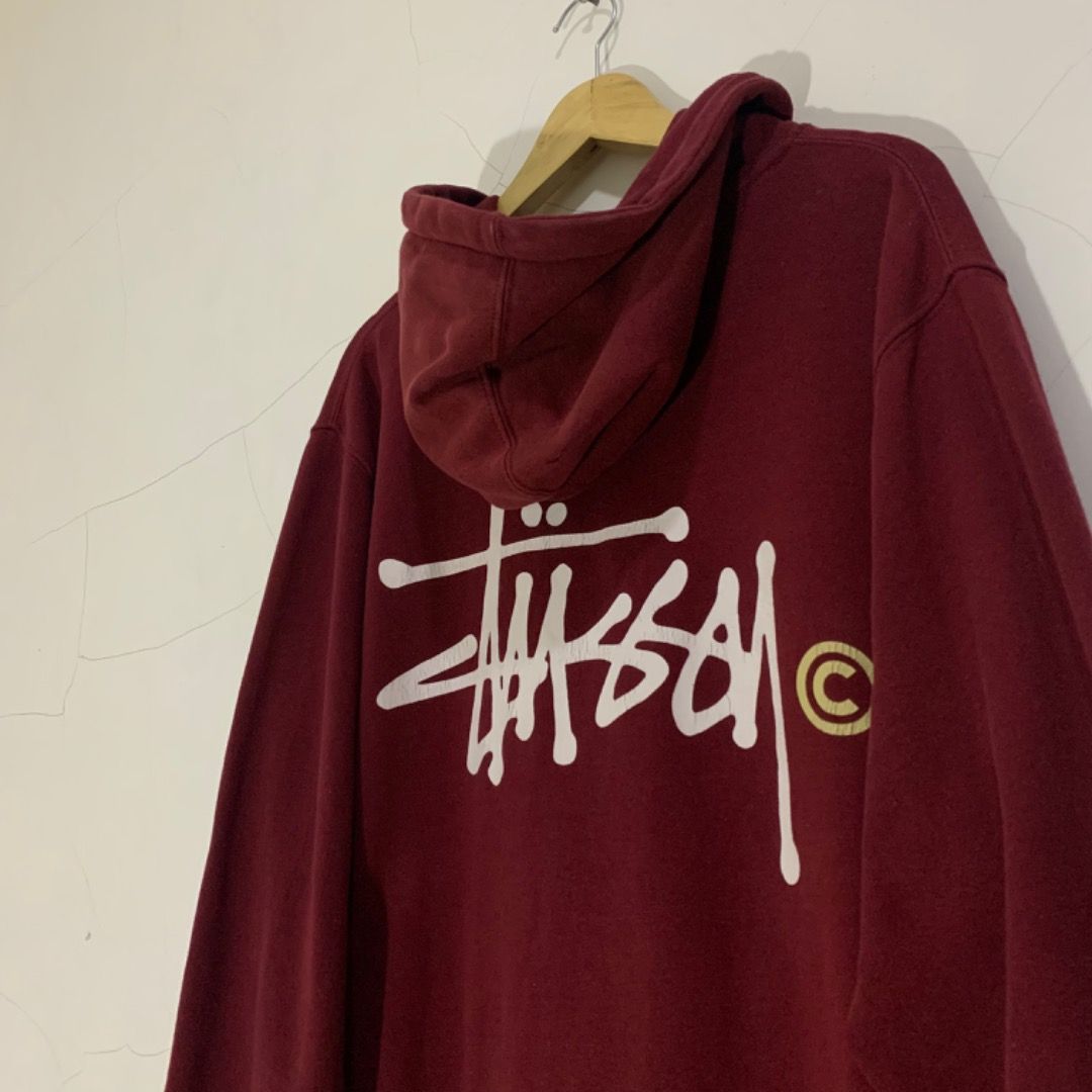 Stussy shop maroon hoodie