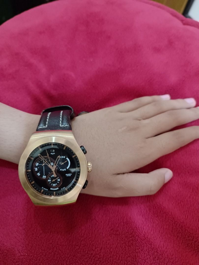 swatch ironystainless steel patented water resistant four jewels