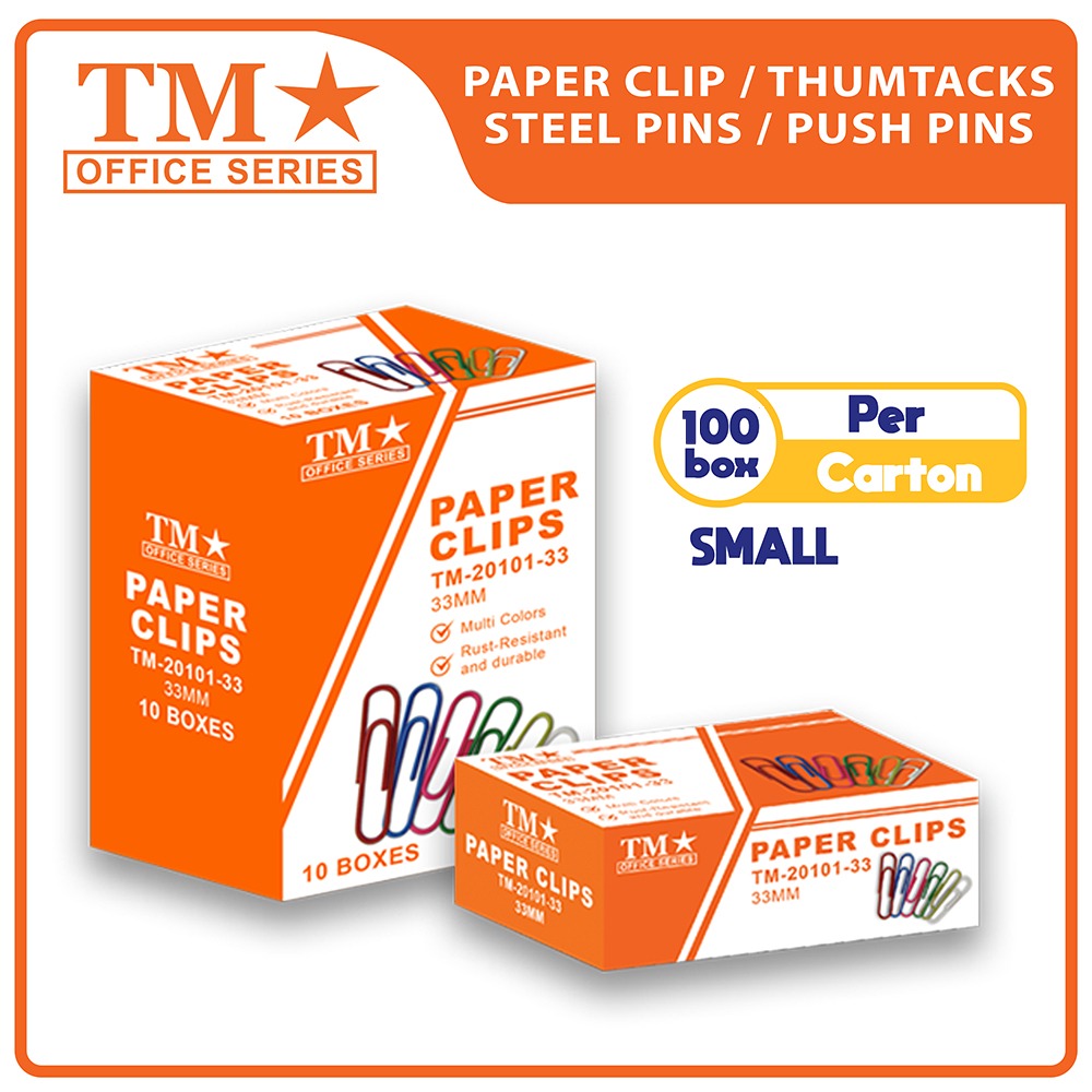 TM Paper Clips Vinyl Small x 100 boxes, Hobbies & Toys, Stationary