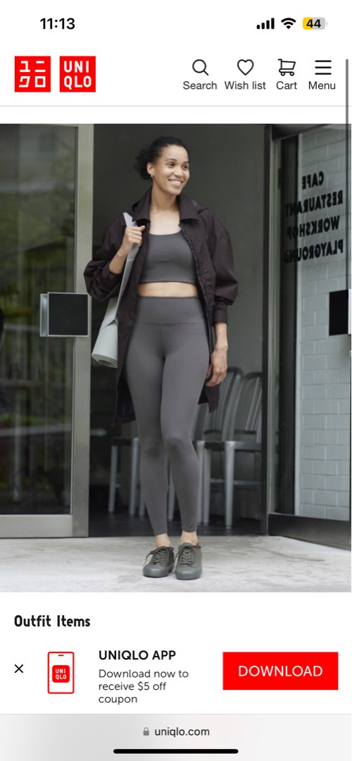 Uniqlo Arism soft leggings in grey, Women's Fashion, Activewear on